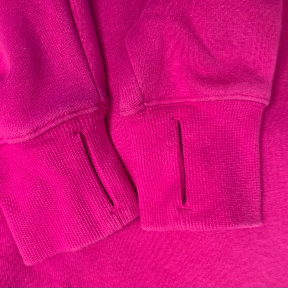 Athleta Cozy Karma 1/4 Zip Pullover Plush Fleece Bright Fuschia Hot Pink Small - Picture 10 of 14